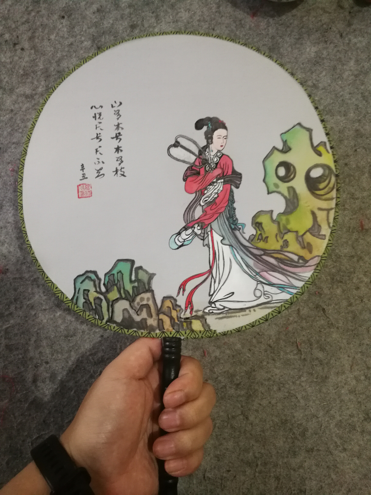 仕女图团扇画