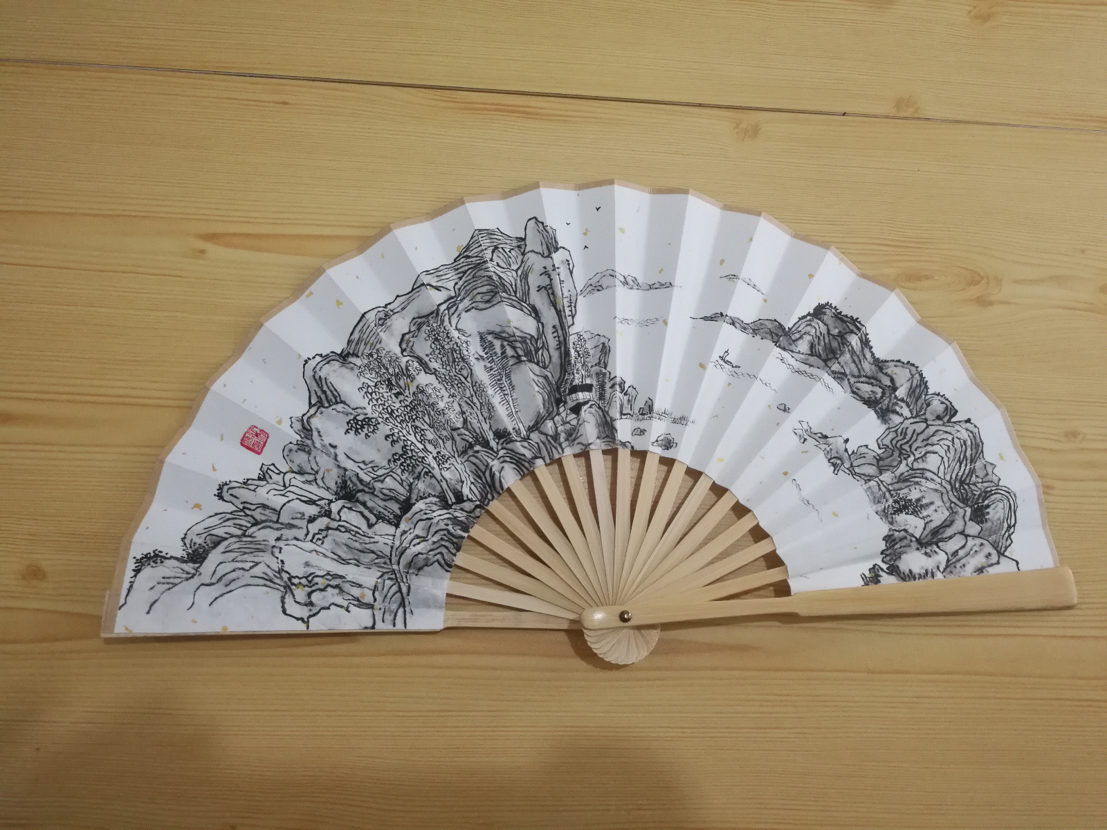 山水折扇画